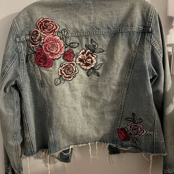 104C Garage Women's Distressed Blue Jean Jacket - Picture 3 of 4